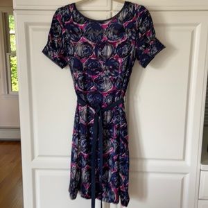 Navy Blue and pink Tory Burch Dress Size 2